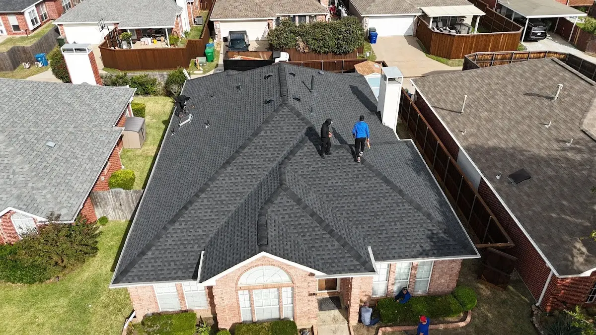 Commercial Roofing work in progress on a Liberty Hill property